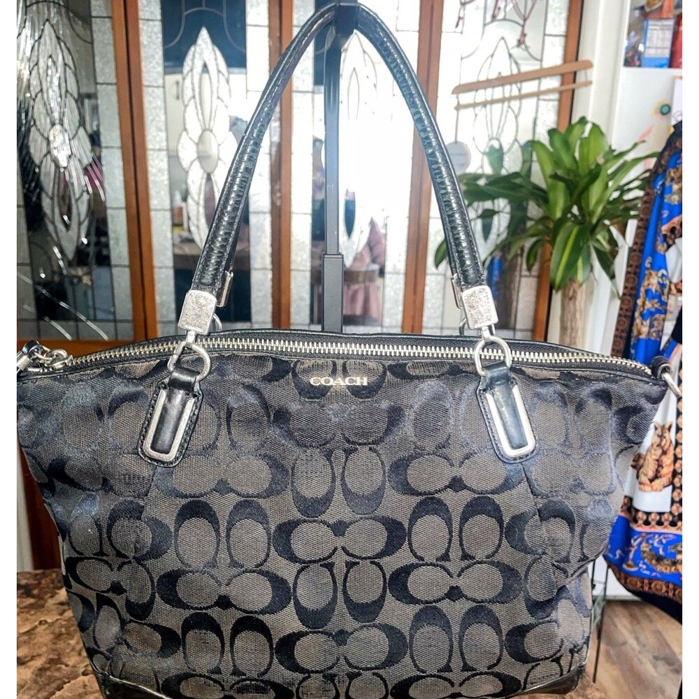 Coach Kelsey Satchel signature black smoke canvas And Wallet Project Bag’s - Picture 2 of 16